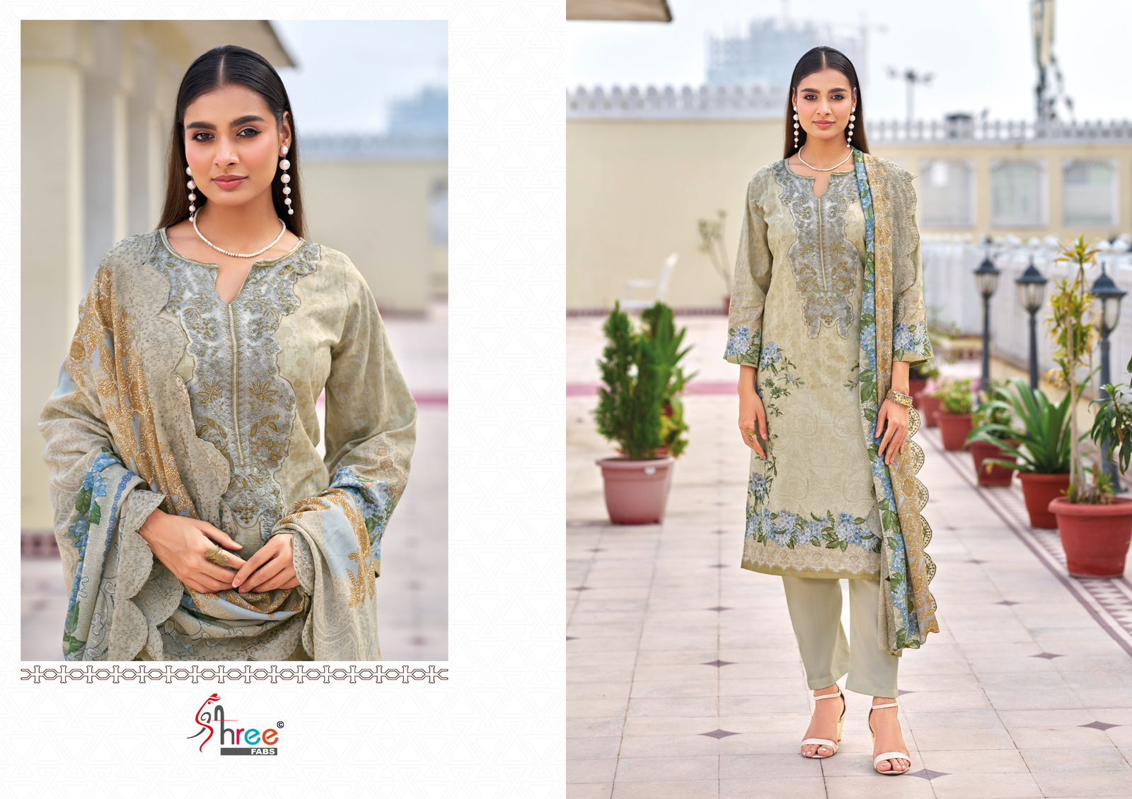 Needle Wonder Premium Lawn Shree Fabs Cotton Karachi Salwar Suits Wholesale Price