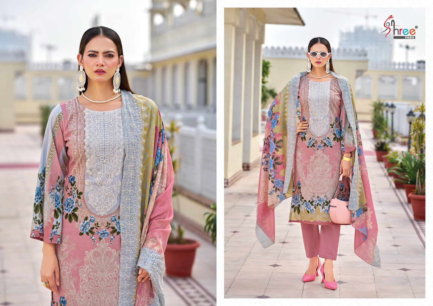 Needle Wonder Premium Lawn Shree Fabs Cotton Karachi Salwar Suits Wholesale Price