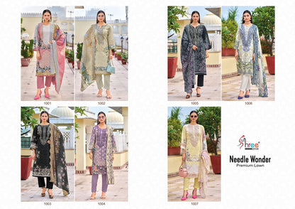 Needle Wonder Premium Lawn Shree Fabs Cotton Karachi Salwar Suits Wholesale Price