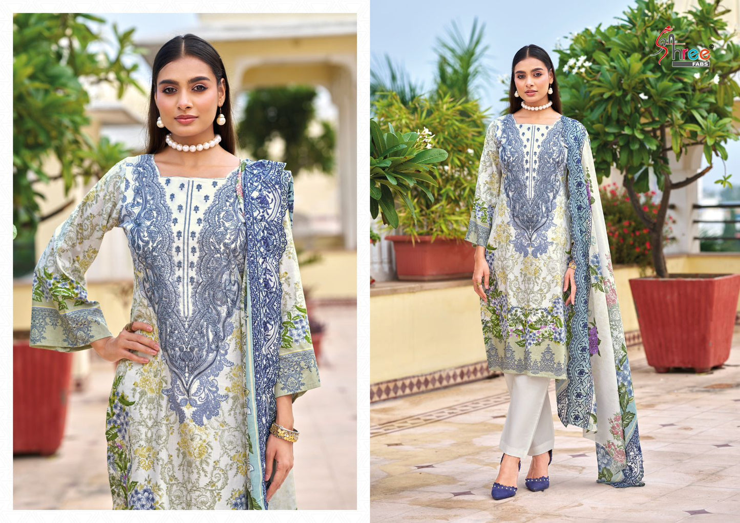 Needle Wonder Premium Lawn Shree Fabs Cotton Karachi Salwar Suits Wholesale Price