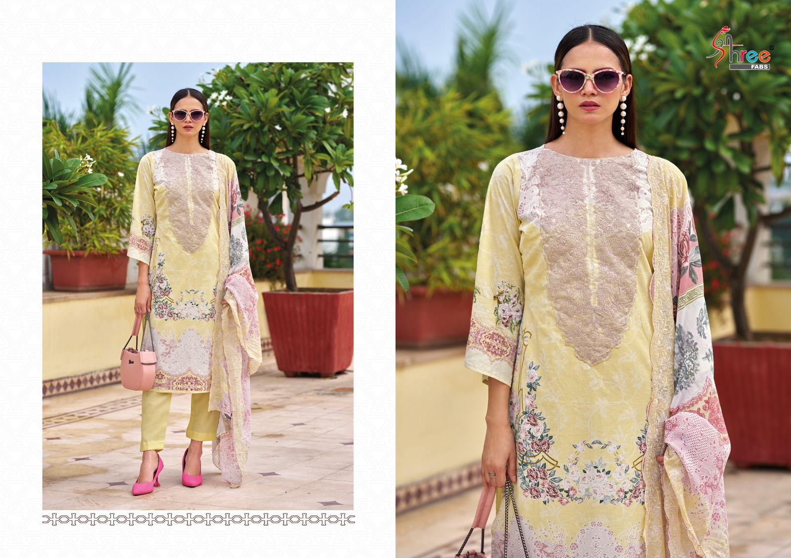 Needle Wonder Premium Lawn Shree Fabs Cotton Karachi Salwar Suits Wholesale Price
