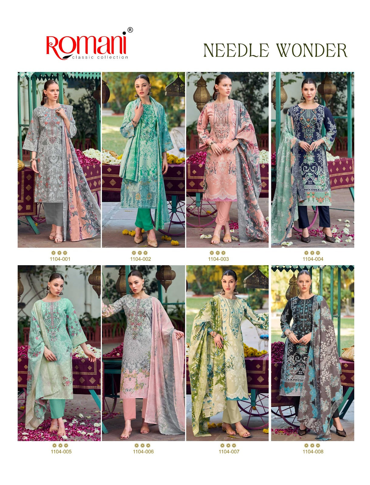 Needle Wonder Romani Soft Cotton Karachi Salwar Suits Supplier India