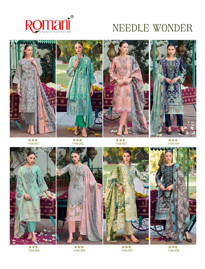 Needle Wonder Romani Soft Cotton Karachi Salwar Suits Supplier India