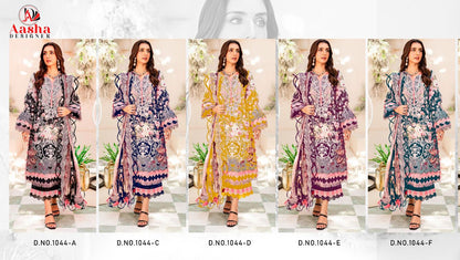 Needle Wonder Vol 1-1044 Aasha Designer Pure Cotton Pakistani Patch Work Suits Supplier Ahmedabad