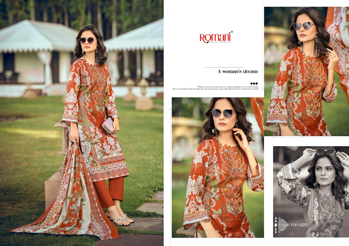 Needle Wonder Vol 10 Romani Cotton Karachi Salwar Suits Exporter Ahmedabad