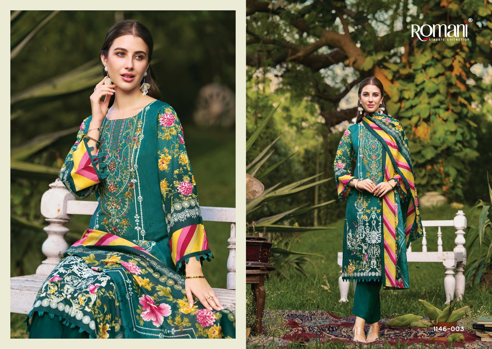 Needle Wonder Vol 11 Romani Mix Cotton Karachi Salwar Suits Wholesaler Gujarat