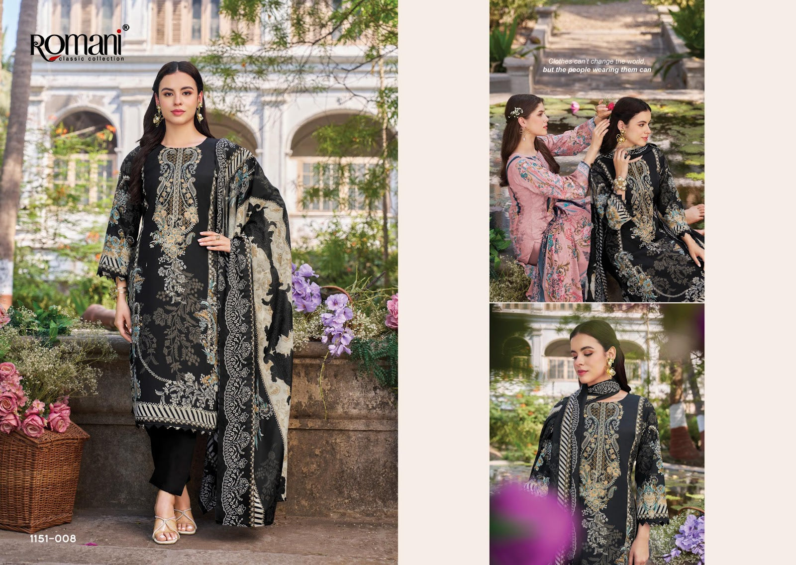 Needle Wonder Vol 13 Romani Mix Cotton Karachi Salwar Suits Supplier Ahmedabad
