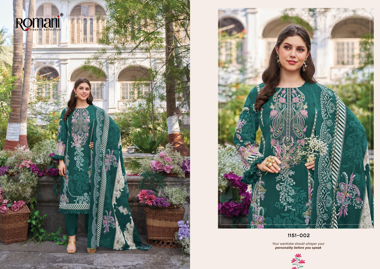Needle Wonder Vol 13 Romani Mix Cotton Karachi Salwar Suits Supplier Ahmedabad