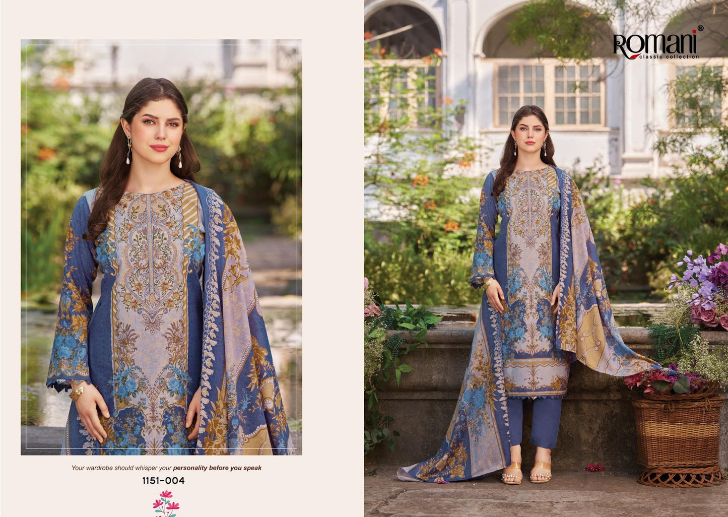 Needle Wonder Vol 13 Romani Mix Cotton Karachi Salwar Suits Supplier Ahmedabad