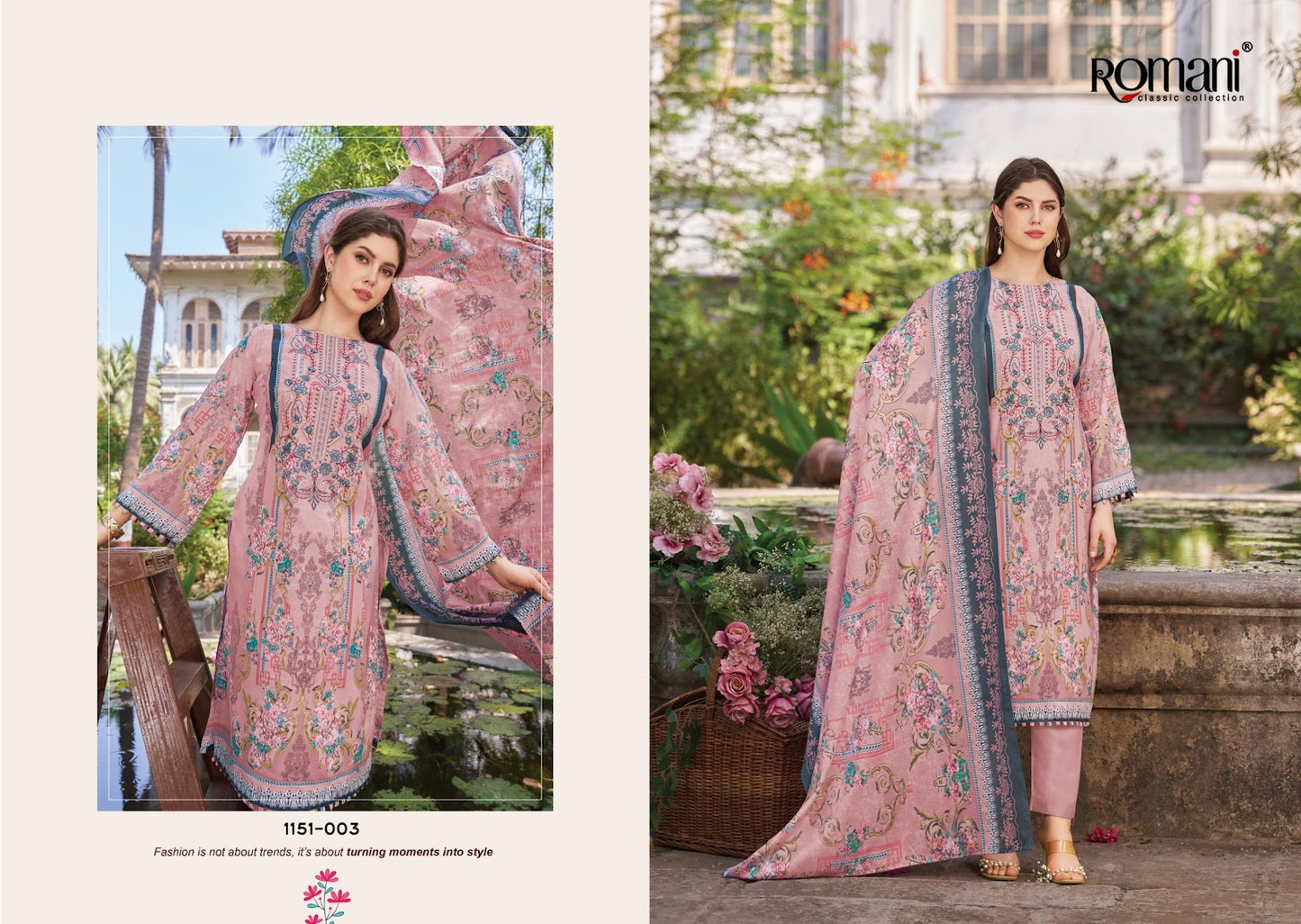 Needle Wonder Vol 13 Romani Mix Cotton Karachi Salwar Suits Supplier Ahmedabad