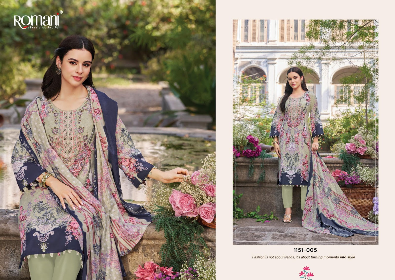 Needle Wonder Vol 13 Romani Mix Cotton Karachi Salwar Suits Supplier Ahmedabad