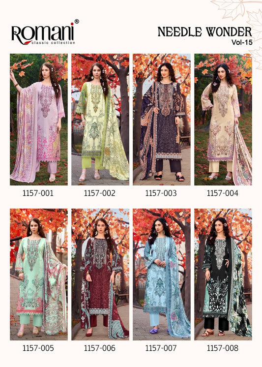 Needle Wonder Vol 15 Romani Mix Cotton Karachi Salwar Suits Wholesale Price