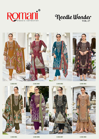 Needle Wonder Vol 17 Romani Mix Cotton Karachi Salwar Suits Manufacturer Ahmedabad
