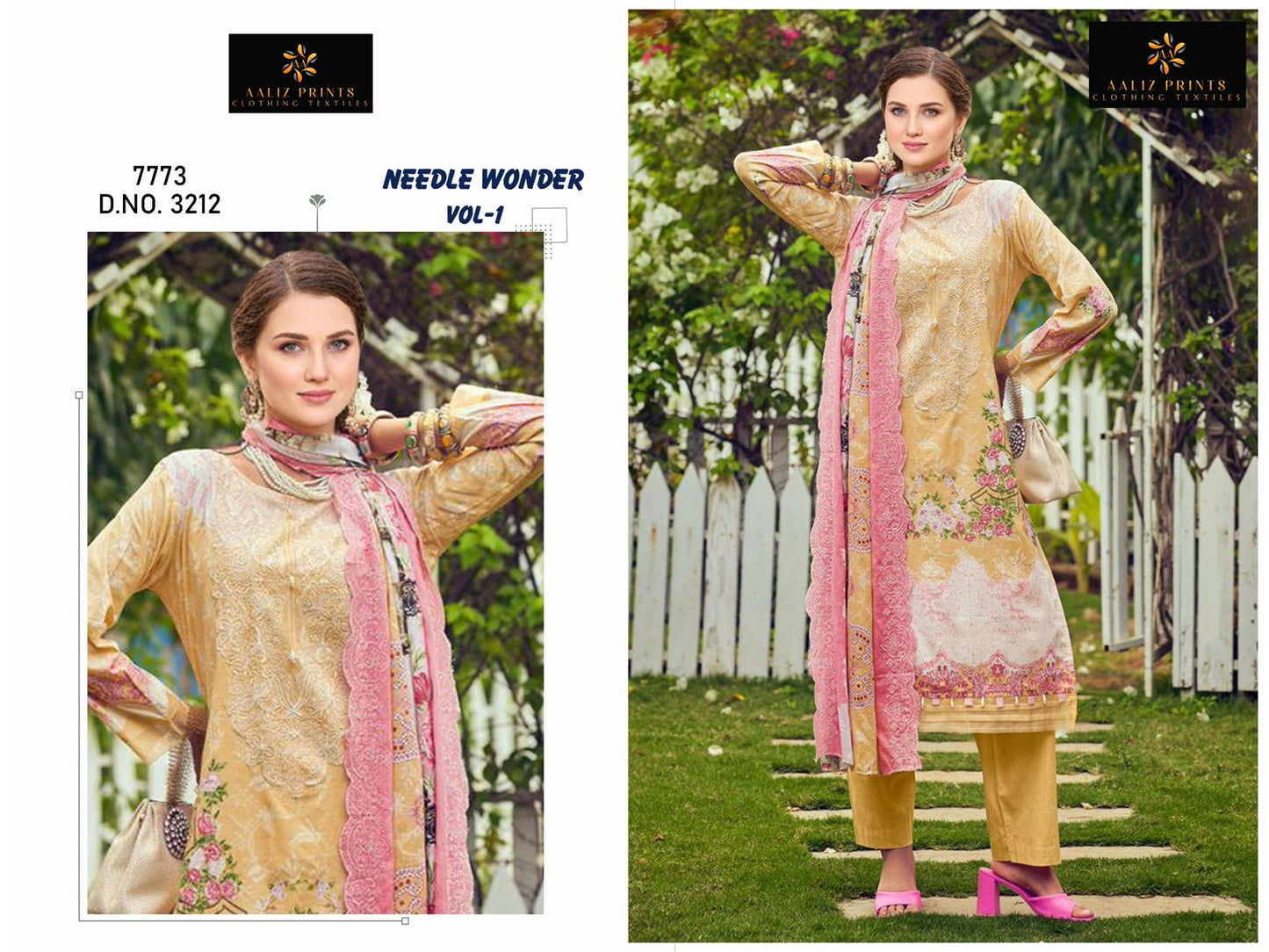 Needle Wonder Vol 1 Aaliz Prints Cotton Karachi Salwar Suits Wholesale Rate