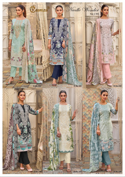 Needle Wonder Vol 1 Nx Cosmos Fashion Lawn Cotton Karachi Salwar Suits Supplier