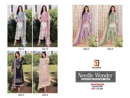 Needle Wonder Vol 1 Shraddha Designer Cotton Karachi Readymade Suits Exporter Ahmedabad