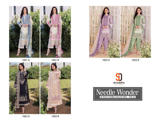 Needle Wonder Vol 1 Shraddha Designer Pure Cotton Karachi Salwar Suits Wholesaler India