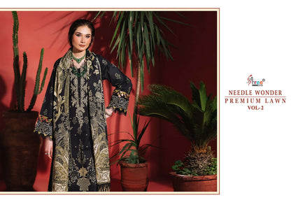 Needle Wonder Vol 2 Premium Lawn Shree Fabs Cotton Pakistani Patch Work Suits Wholesaler