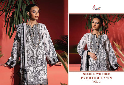 Needle Wonder Vol 2 Premium Lawn Shree Fabs Cotton Pakistani Patch Work Suits Wholesaler