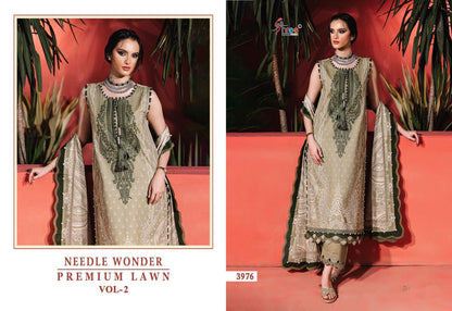 Needle Wonder Vol 2 Premium Lawn Shree Fabs Cotton Pakistani Patch Work Suits Wholesaler