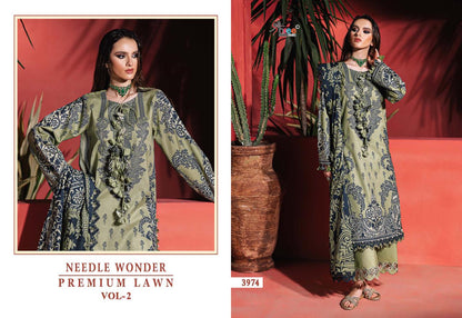 Needle Wonder Vol 2 Premium Lawn Shree Fabs Cotton Pakistani Patch Work Suits Wholesaler