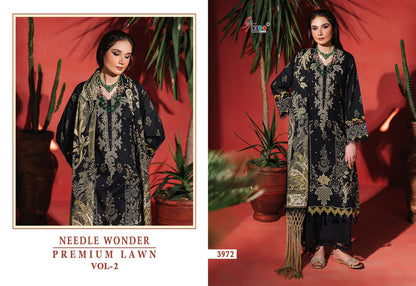 Needle Wonder Vol 2 Premium Lawn Shree Fabs Cotton Pakistani Patch Work Suits Wholesaler