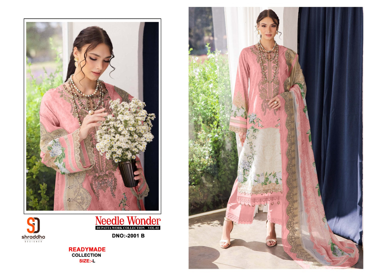 Needle Wonder Vol 2 Shraddha Designer Pure Cotton Karachi Readymade Suits Wholesaler