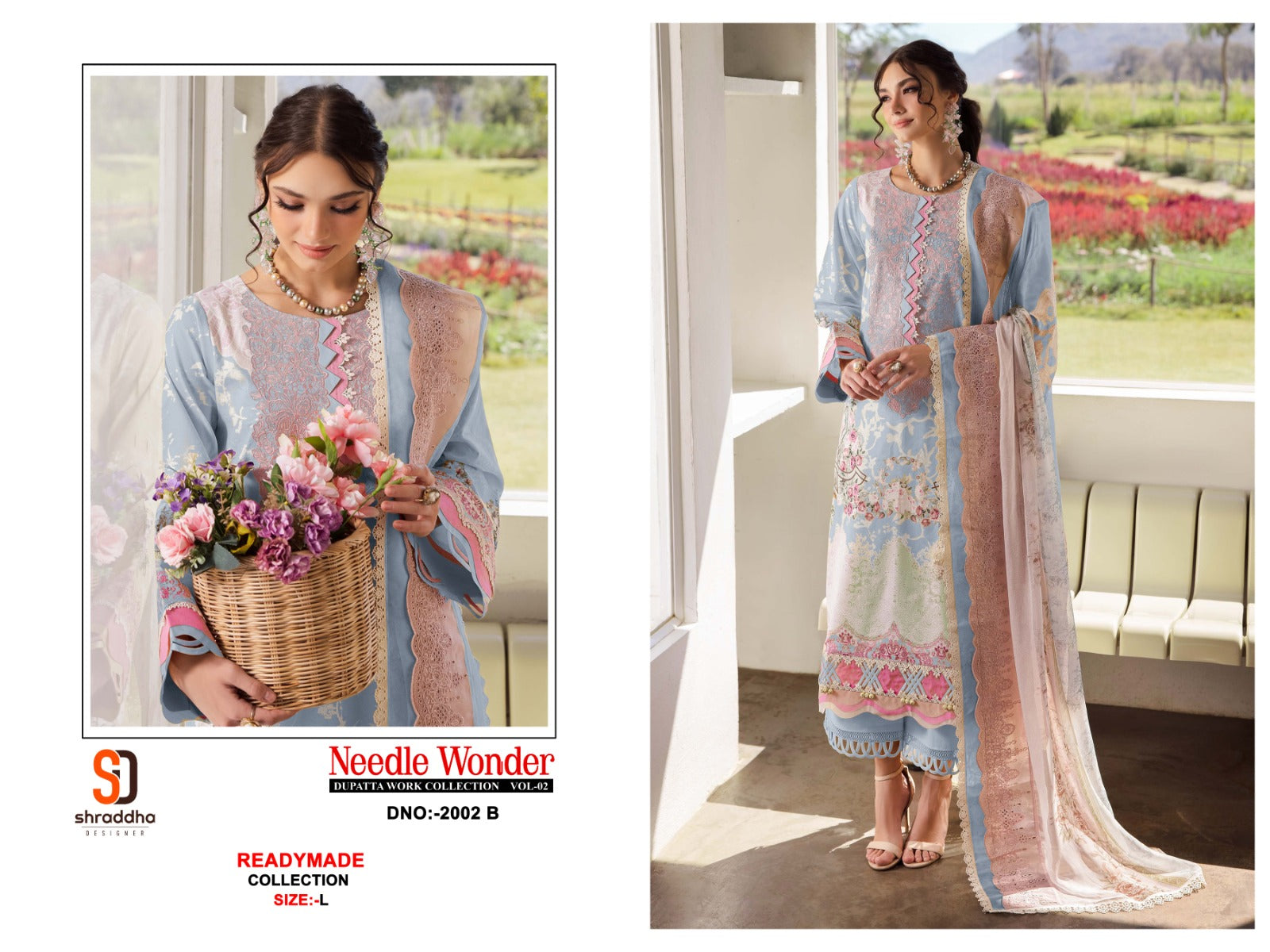 Needle Wonder Vol 2 Shraddha Designer Pure Cotton Karachi Readymade Suits Wholesaler
