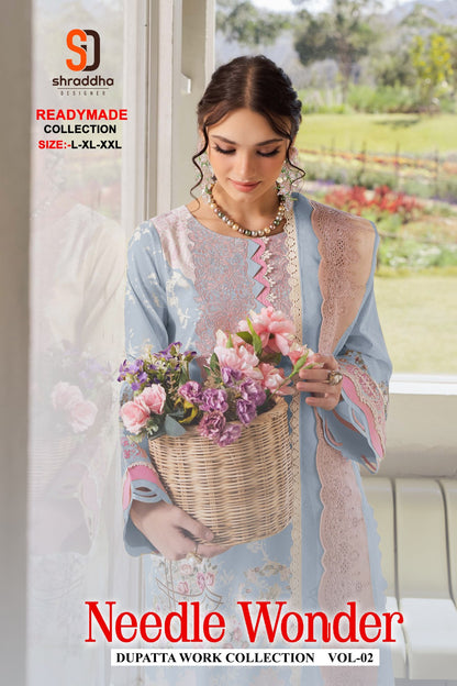 Needle Wonder Vol 2 Shraddha Designer Pure Cotton Karachi Readymade Suits Wholesaler