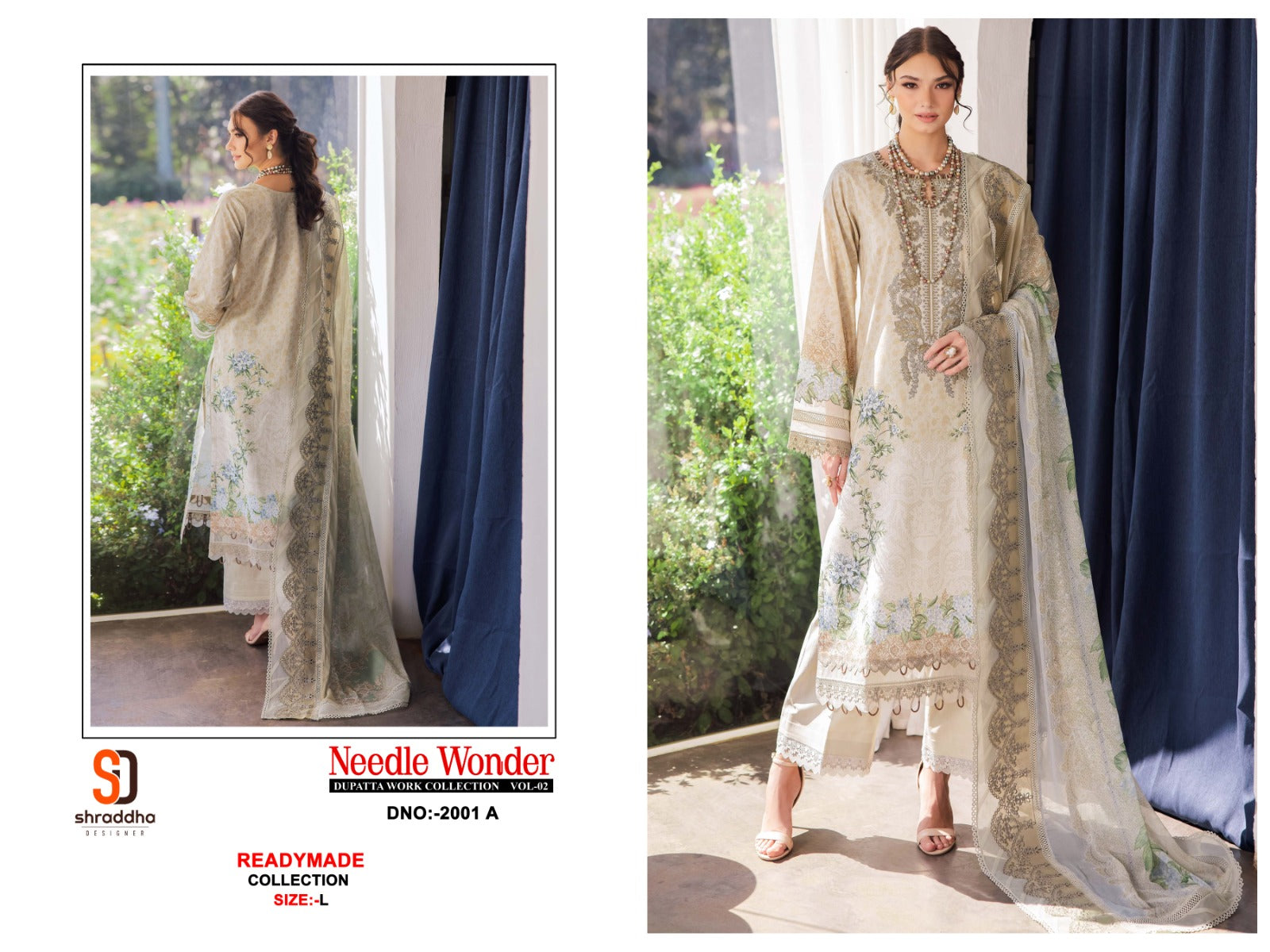Needle Wonder Vol 2 Shraddha Designer Pure Cotton Karachi Readymade Suits Wholesaler