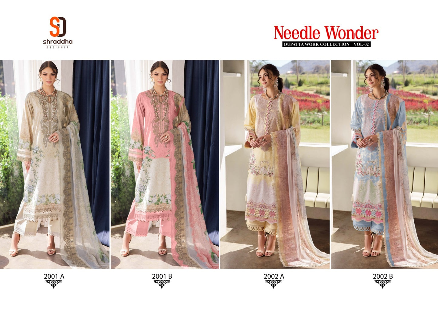Needle Wonder Vol 2 Shraddha Designer Cotton Karachi Salwar Suits Supplier India