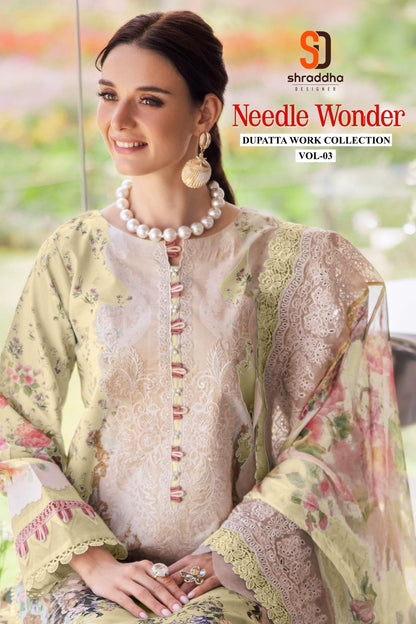 Needle Wonder Vol 3 Shraddha Designer Cotton Karachi Salwar Suits Exporter Gujarat