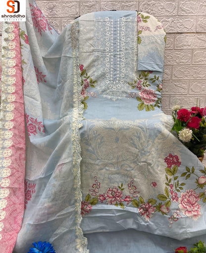 Needle Wonder Vol 3 Shraddha Designer Cotton Karachi Salwar Suits Exporter Gujarat