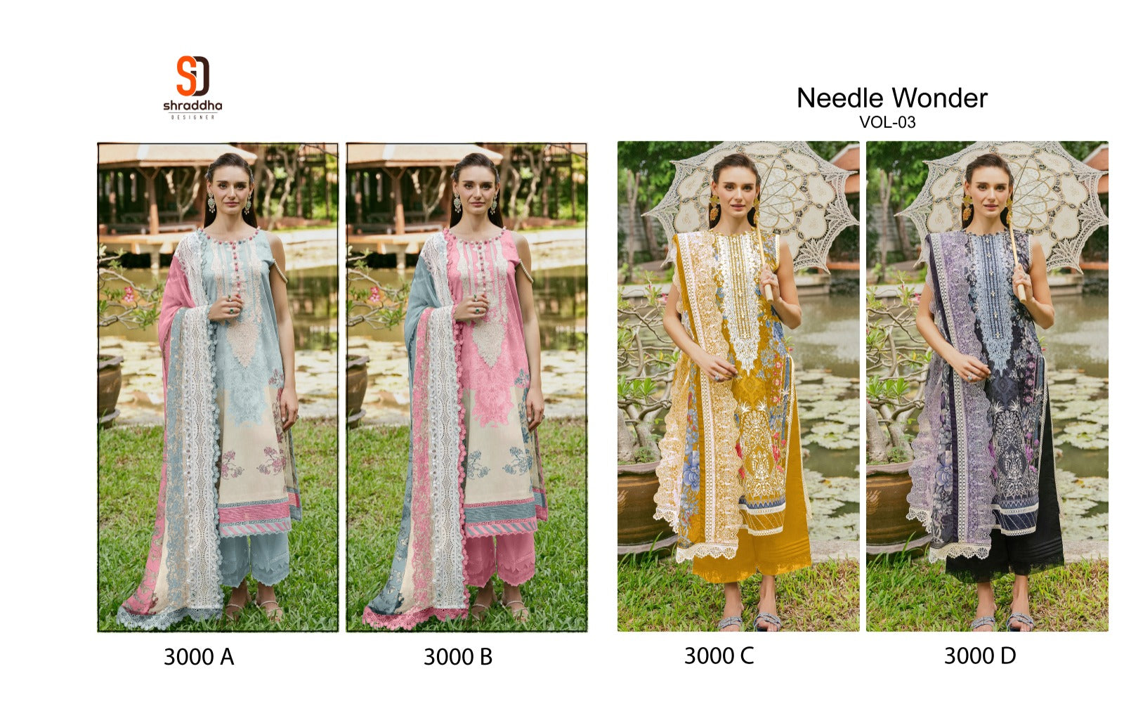 Needle Wonder Vol 3 Shraddha Designer Cotton Pakistani Patch Work Suits Manufacturer India