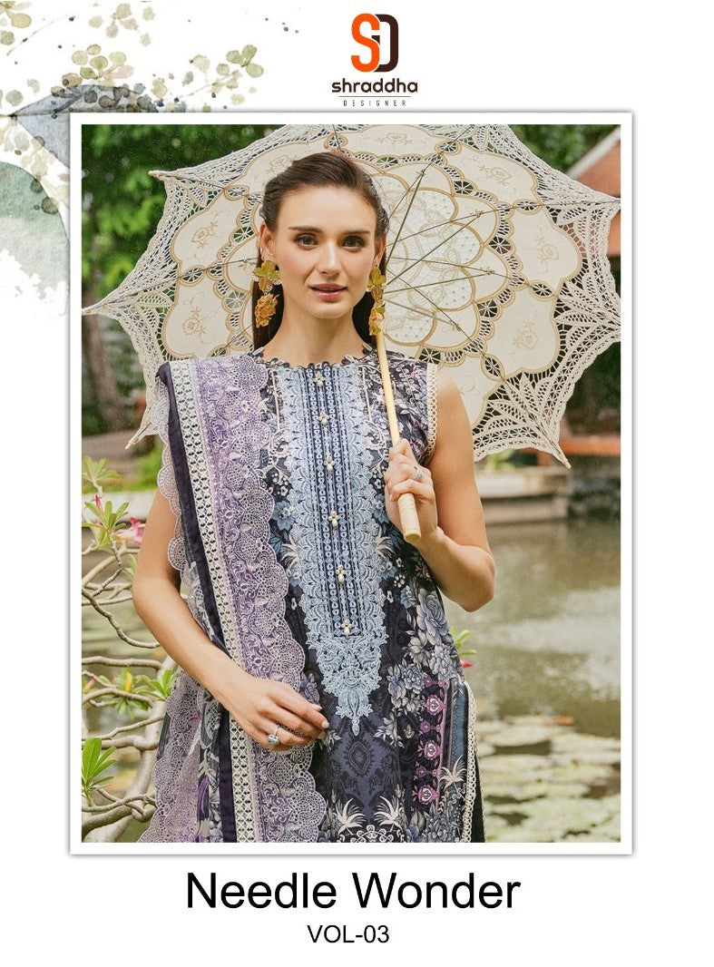 Needle Wonder Vol 3 Shraddha Designer Cotton Pakistani Patch Work Suits Manufacturer India