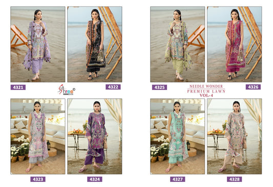 Needle Wonder Vol 4 Premium Lawn Shree Fabs Pakistani Patch Work Suits Manufacturer Ahmedabad
