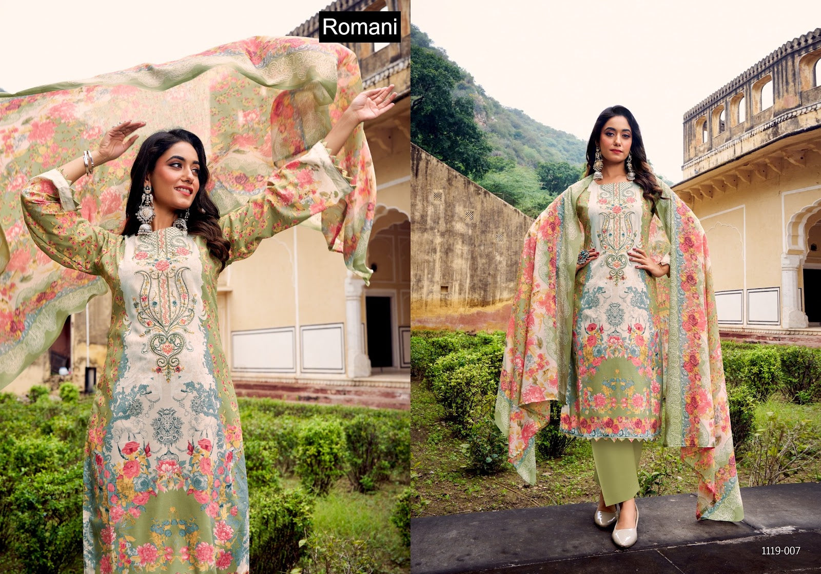 Needle Wonder Vol 4 Romani Cotton Karachi Salwar Suits Wholesaler Gujarat