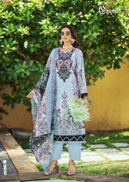 Needle Wonder Vol 5 Cosmos Fashion Lawn Cotton Karachi Salwar Suits Wholesaler India