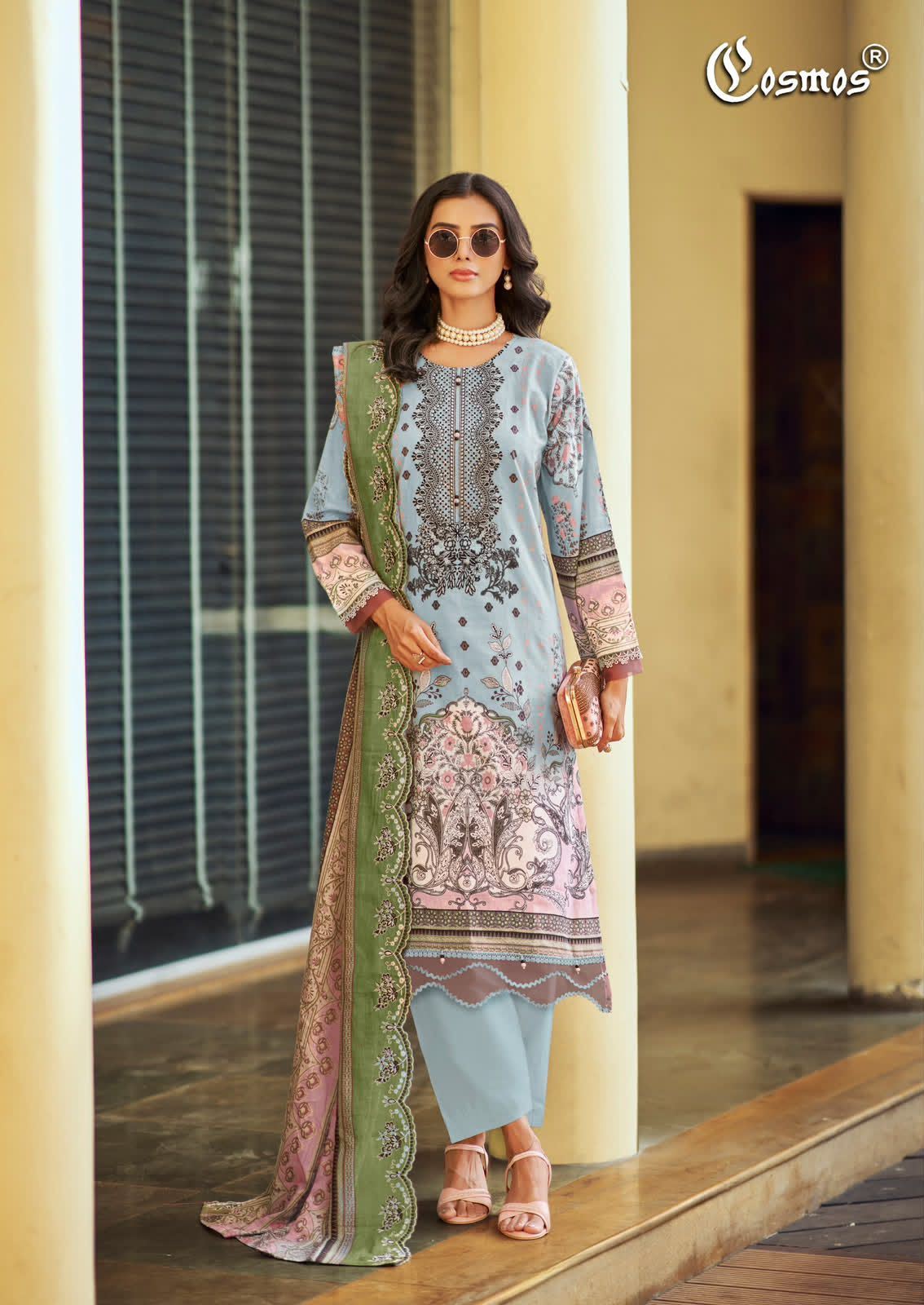 Needle Wonder Vol 5 Cosmos Fashion Lawn Cotton Karachi Salwar Suits Wholesaler India