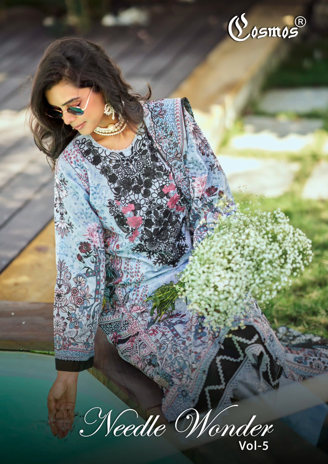 Needle Wonder Vol 5 Cosmos Fashion Lawn Cotton Karachi Salwar Suits Wholesaler India