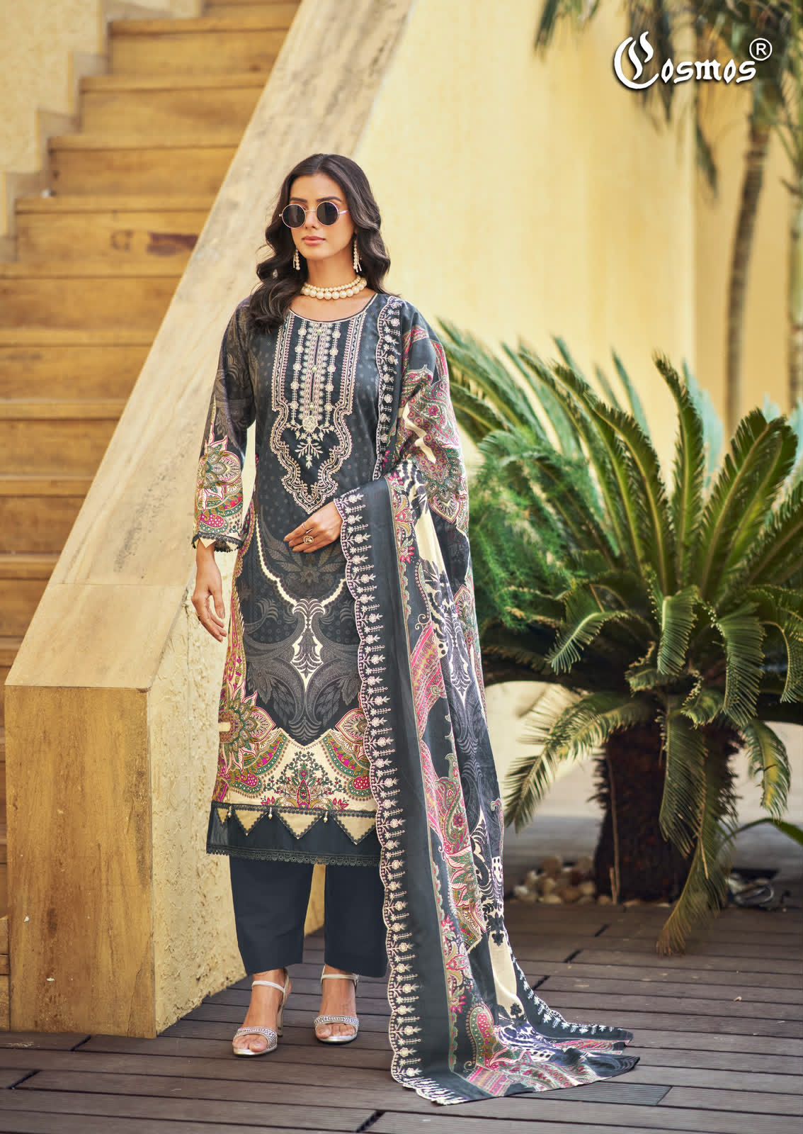 Needle Wonder Vol 5 Cosmos Fashion Lawn Cotton Karachi Salwar Suits Wholesaler India