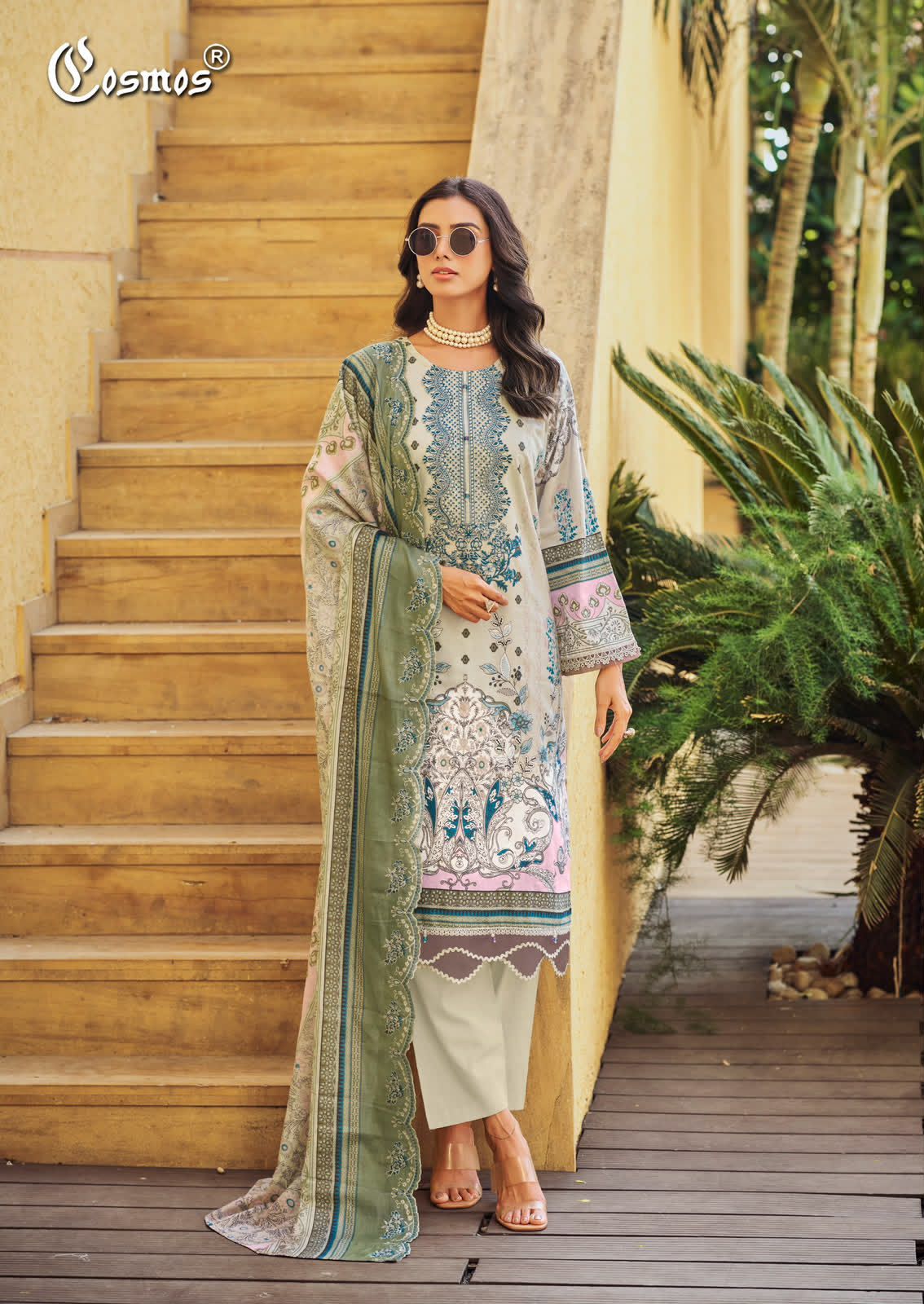 Needle Wonder Vol 5 Cosmos Fashion Lawn Cotton Karachi Salwar Suits Wholesaler India