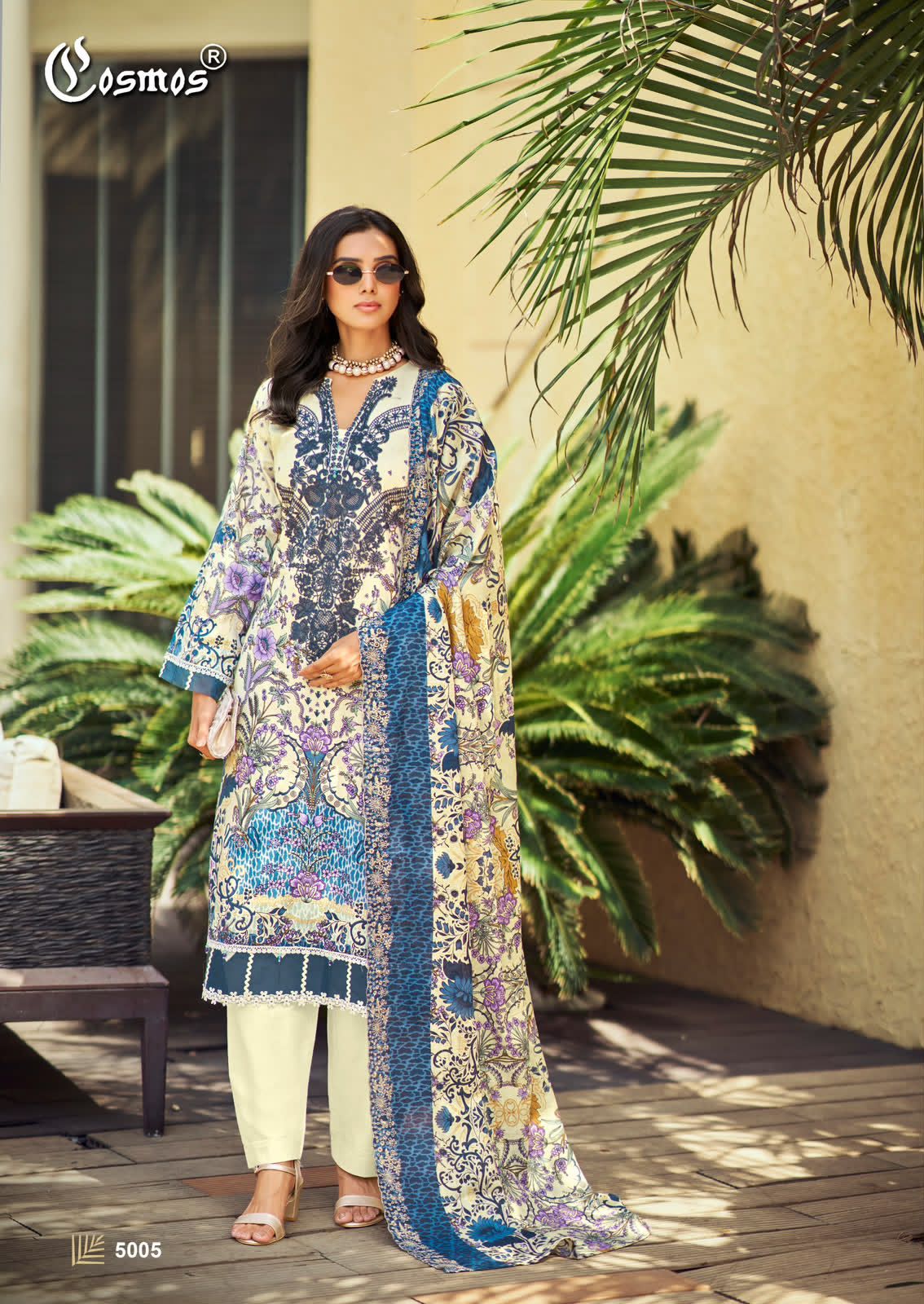 Needle Wonder Vol 5 Cosmos Fashion Lawn Cotton Karachi Salwar Suits Wholesaler India