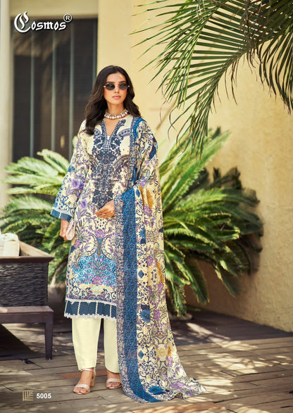 Needle Wonder Vol 5 Cosmos Fashion Lawn Cotton Karachi Salwar Suits Wholesaler India