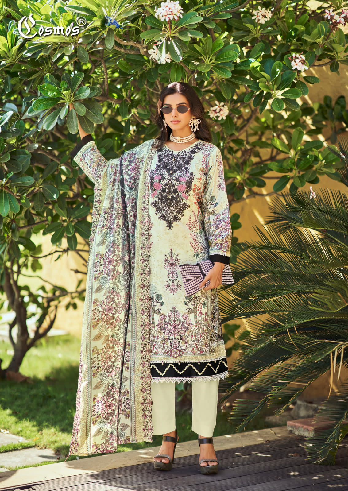 Needle Wonder Vol 5 Cosmos Fashion Lawn Cotton Karachi Salwar Suits Wholesaler India