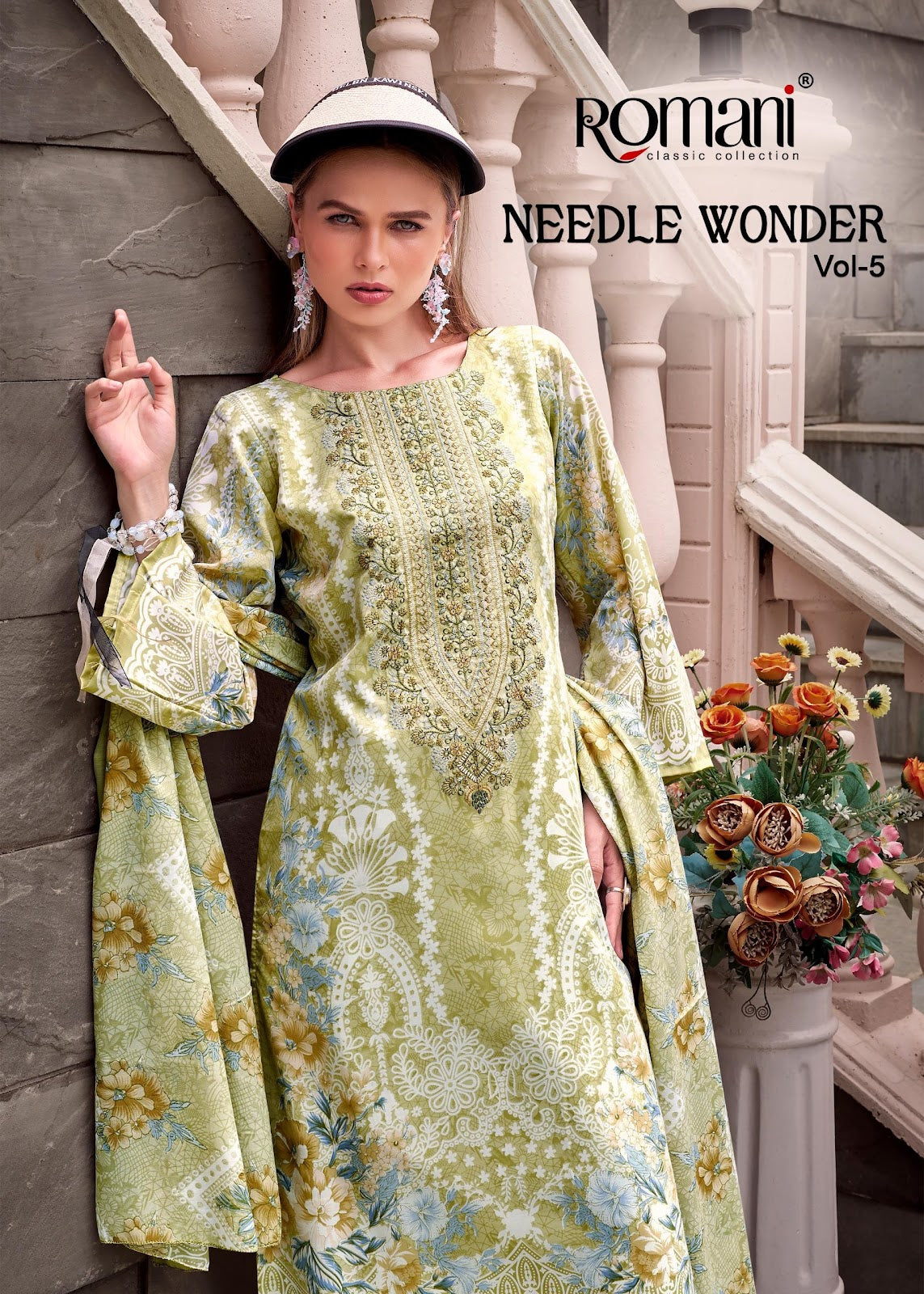 Needle Wonder Vol 5 Romani Soft Cotton Karachi Salwar Suits Supplier India