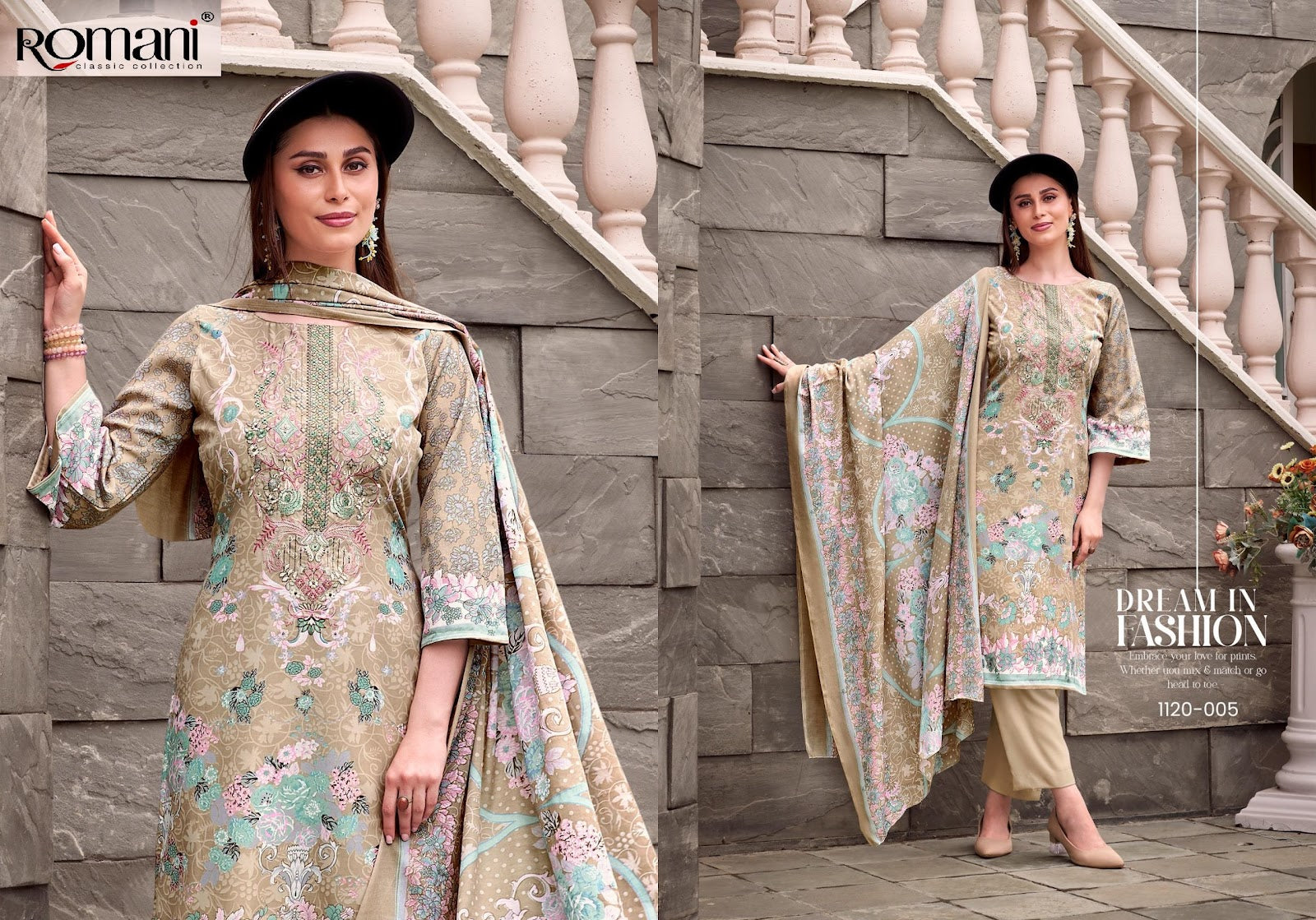 Needle Wonder Vol 5 Romani Soft Cotton Karachi Salwar Suits Supplier India