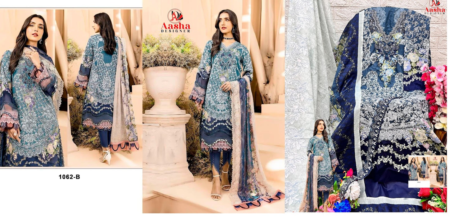 Needle Wonder Vol 6 Aasha Designer Pure Cotton Pakistani Patch Work Suits