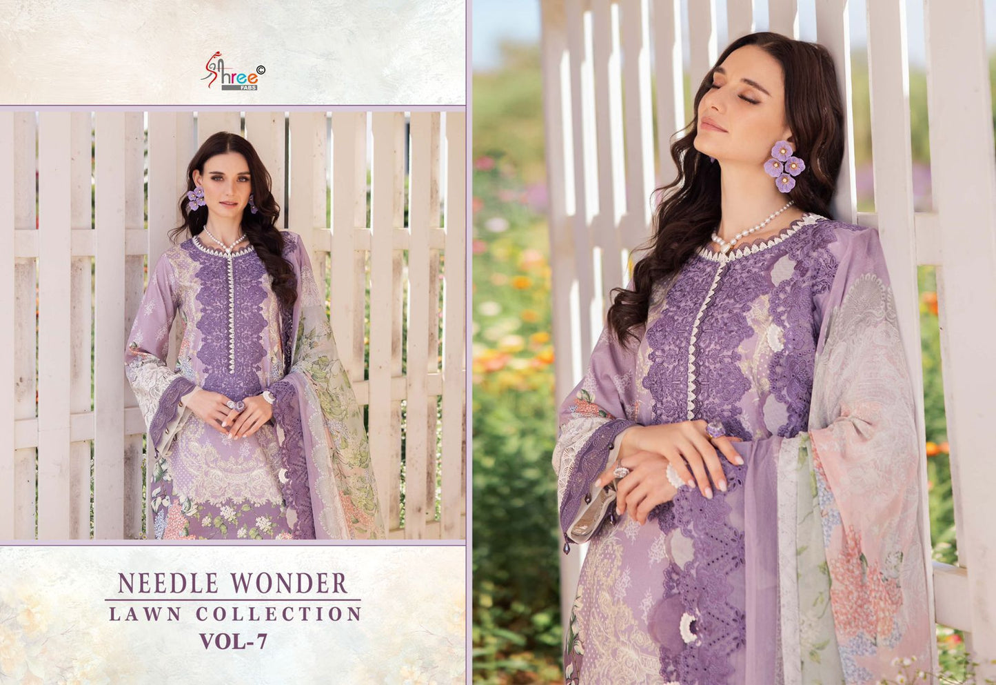 Needle Wonder Vol 7 Lawn Collection Shree Fabs Cotton Pakistani Patch Work Suits Manufacturer Gujarat