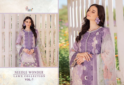 Needle Wonder Vol 7 Lawn Collection Shree Fabs Cotton Pakistani Patch Work Suits Manufacturer Gujarat